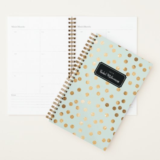 造幣局と金ゴールドグリッタードット年名プランナー プランナー手帳 (ディスプレー)