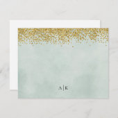 造幣局と金ゴールド紙吹雪モノグラムの文具 ノートカード (正面/裏面)