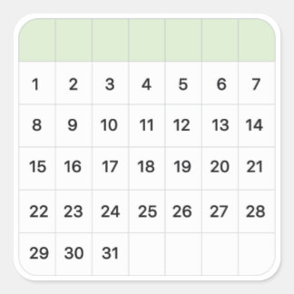 造幣局の月カレンダー スクエアシール