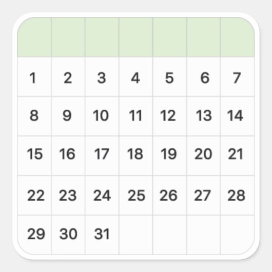 造幣局の月カレンダー スクエアシール (正面)