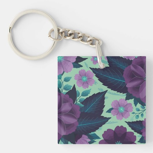造幣裏離れに紫の花 キーホルダー (正面)