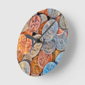 造幣通貨 ラウンド壁時計 (傾斜)