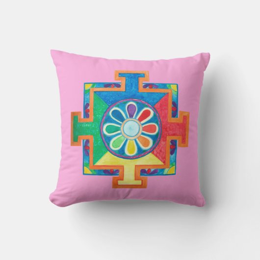 造成水彩曼荼羅 クッション (正面)