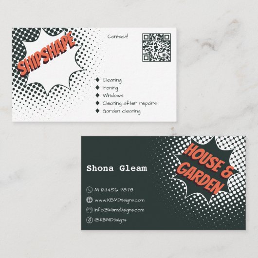 造船型グレーハウス&ガーデンクリーニング 名刺 (正面/裏面)