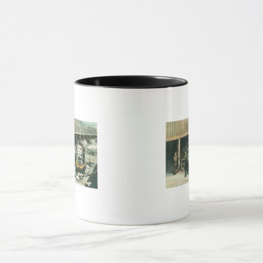 造船所の労働者の出荷用小麦の表示 マグカップ (中央)