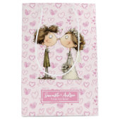 連ユーモアのある結婚対の抱き枕 ミディアムペーパーバッグ (正面)