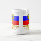 連ロシアの結国旗とエンブレム コーヒーマグカップ (中央)