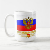 連ロシアの結国旗とエンブレム コーヒーマグカップ (左)