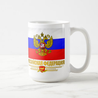連ロシアの結国旗とエンブレム コーヒーマグカップ