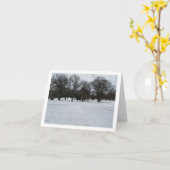 連休ノートカードの冬の木のシーン カード (黄色い花)