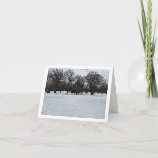 連休ノートカードの冬の木のシーン カード (正面)