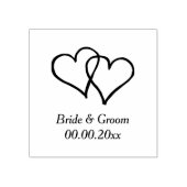 連動するハート付き木製アートのウェディングスタンプ ラバースタンプ (インプリント)