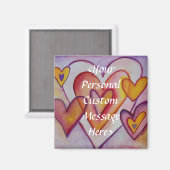 連動するラブハートパーソナライズされた磁石 マグネット (正面/裏面)
