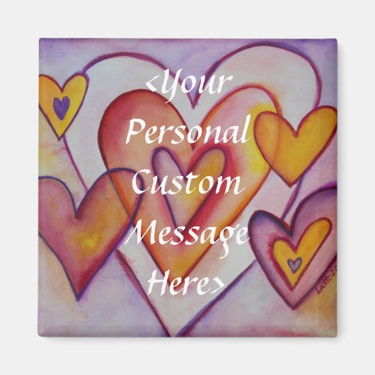 連動するラブハートパーソナライズされた磁石 マグネット (正面)