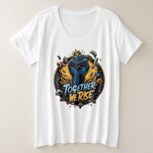 連動アームを特徴とする十二番目のサークルエンブレム プラスサイズTシャツ (デザイン正面)