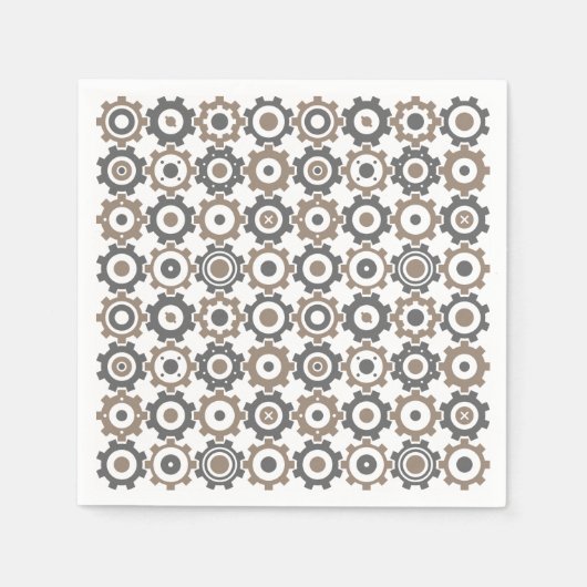 連動ギアパターン スタンダードカクテルナプキン (正面)