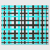 連動ストライプ白黒ティール（緑がかった色） ラッピングペーパー (フラット)