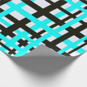 連動ストライプ白黒ティール（緑がかった色） ラッピングペーパー (角)