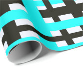 連動ストライプ白黒ティール（緑がかった色） ラッピングペーパー (ロールコーナー)