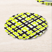 連動ストライプ白黒黄 ペーパーコースター (アングル)