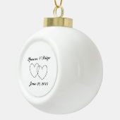 「連動ハート」ボールオーナメント セラミックボールオーナメント (右)