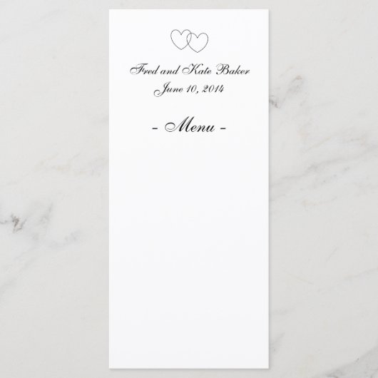 「連動ハート」メニュー・カード メニュー (正面)