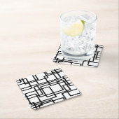 連動ブラックスクエア芸術的デザイン スクエアペーパーコースター (インサイチュ)