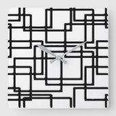 連動ブラックスクエア芸術的デザイン スクエア壁時計 (正面)