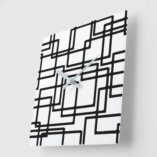 連動ブラックスクエア芸術的デザイン スクエア壁時計 (傾斜)