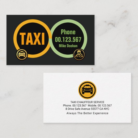 連動式タクシー用タイヤ輸送 名刺 (正面/裏面)