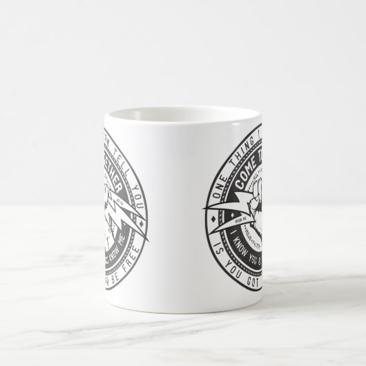 連合ロゴを一緒に来て下さい コーヒーマグカップ (中央)