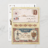 連合付き南北戦争封筒の消印 ポストカード (正面/裏面)