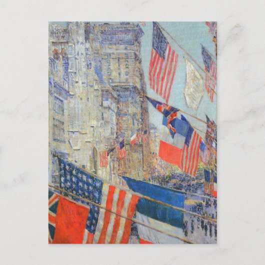 連合国の日、1917年5月Childe Hassam著、ヴィンテージアート ポストカード (正面)