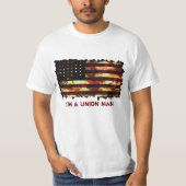 連合国旗、南北戦争、米国国旗のおもしろいT型 Tシャツ (正面)