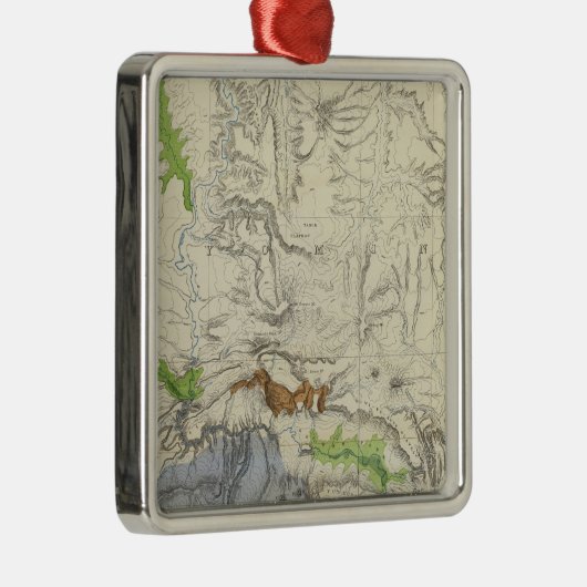 連合太平洋の鉄道の地図からのグリーンリバー メタルオーナメント (右)