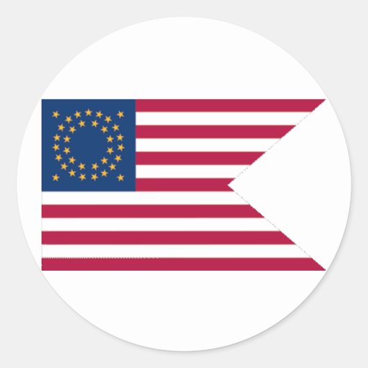 連合騎兵隊のGuidonの円形のステッカー ラウンドシール (正面)