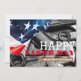 連帯労働者の統一労働日とアメリカ国旗T サンキューカード