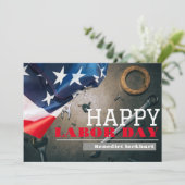 連帯労働者の統一労働日と米国の国旗 サンキューカード (スタンド正面)