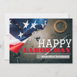 連帯労働者の統一労働日と米国の国旗 サンキューカード