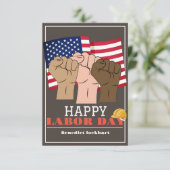 連帯労働者の統一労働日と米国の国旗 サンキューカード (スタンド正面)