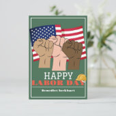 連帯労働者の統一労働日と米国の国旗 サンキューカード (スタンド正面)