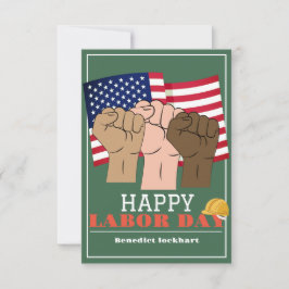 連帯労働者の統一労働日と米国の国旗 サンキューカード