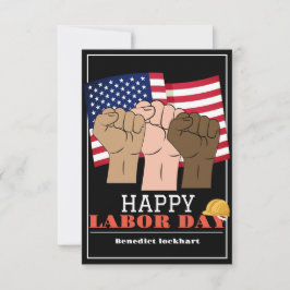 連帯労働者の統一労働日と米国の国旗 サンキューカード