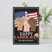 連帯労働者の統一労働日と米国の国旗 サンキューカード (スタンド正面)