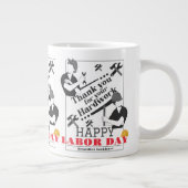 連帯労働者の統一労働日と米国の国旗 ジャンボコーヒーマグカップ (右)