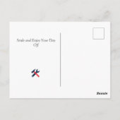 連帯労働者の統一労働日と米国の国旗 ポストカード (裏面)