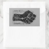 連帯拳グランジスタイル 長方形シール (バッグ)