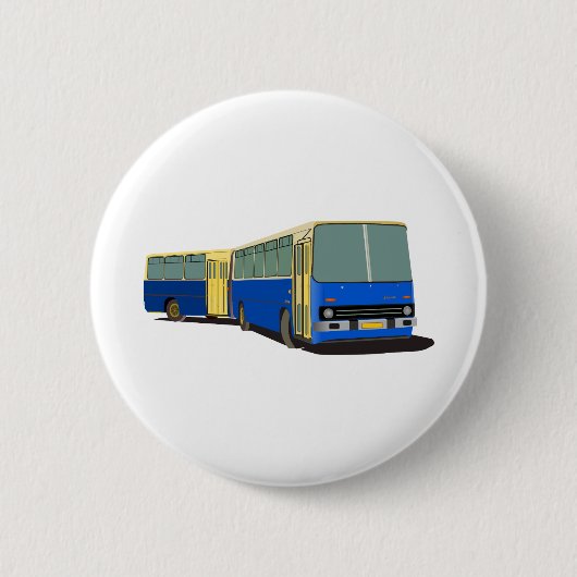 連結されたバスIkarus 280 缶バッジ (正面)