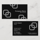 連結の正方形3d -黒の灰色 名刺 (正面/裏面)