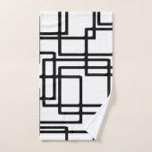 連結の黒い正方形の芸術的なデザイン バスタオルセット (ハンドタオル)